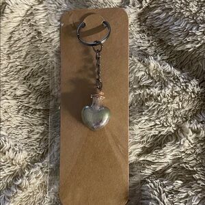 Heart-Shaped Glass Keychain